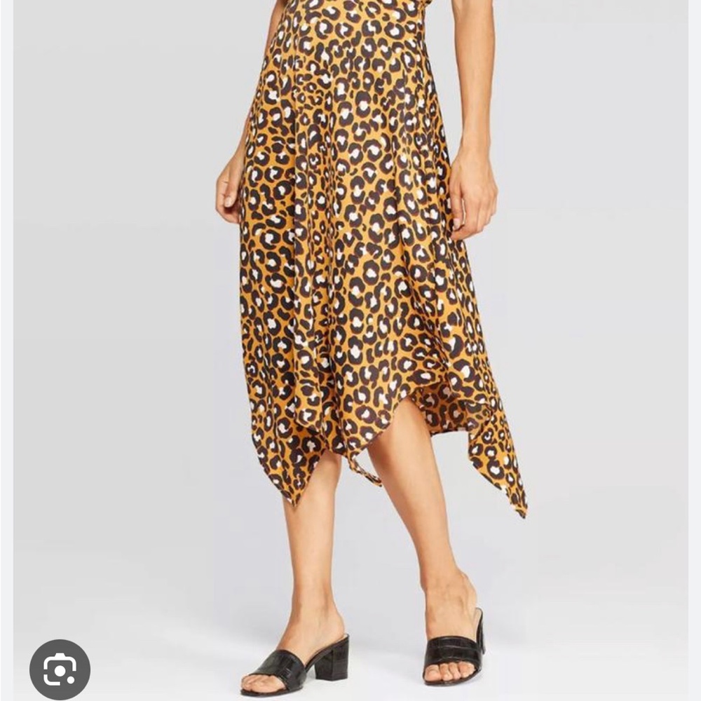 Who What Wear leopard midi skirt
